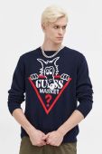 Бавовняний светр Guess Originals колір синій легкий