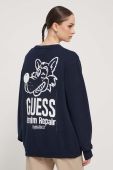 Бавовняний светр Guess Originals колір синій легкий