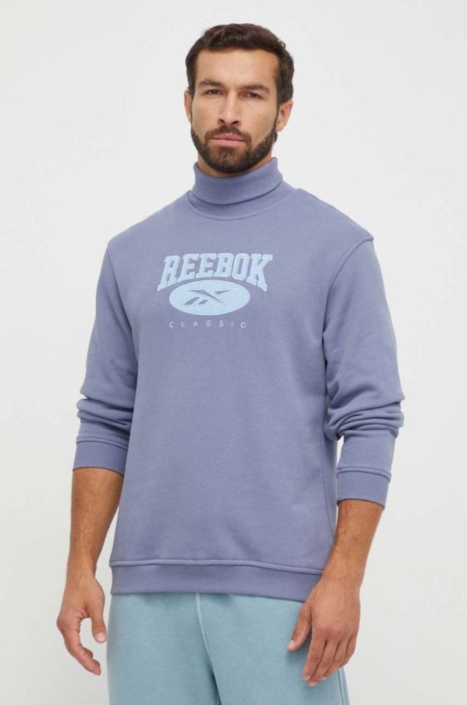 Бавовняна кофта Reebok Classic з аплікацією колір блакитний фото 6