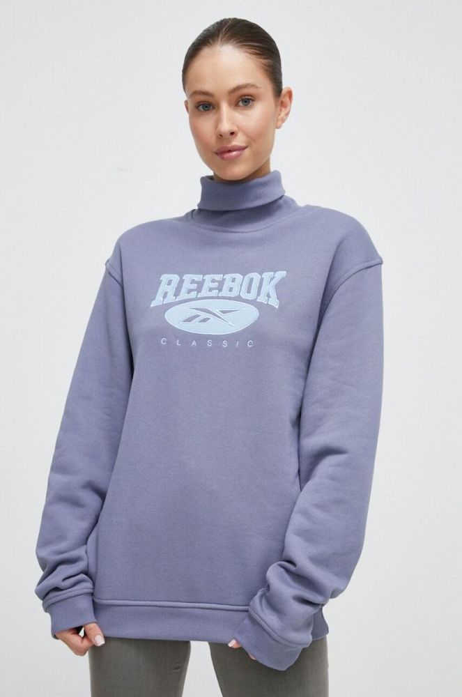 Бавовняна кофта Reebok Classic з аплікацією колір блакитний фото 7