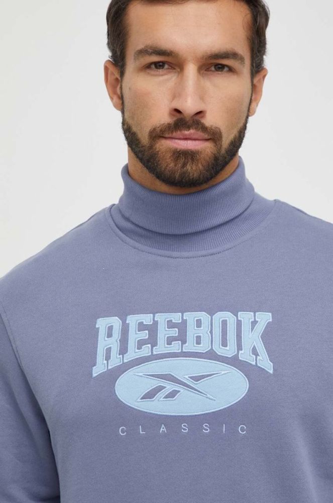Бавовняна кофта Reebok Classic з аплікацією колір блакитний фото 8
