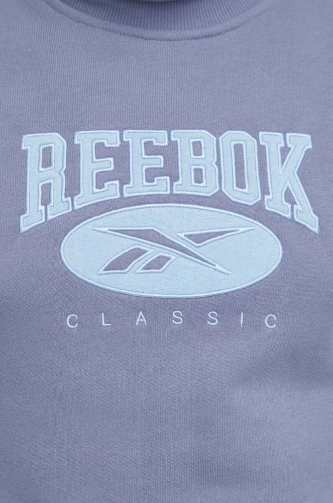 Бавовняна кофта Reebok Classic з аплікацією колір блакитний фото 10