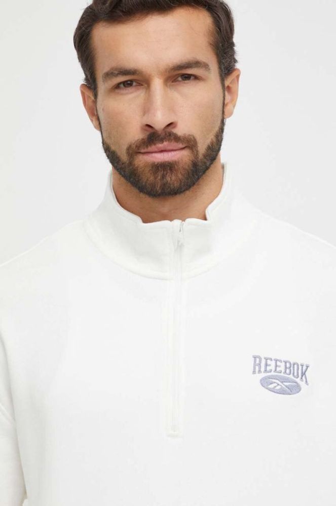 Бавовняна кофта Reebok Classic колір білий з аплікацією фото 8