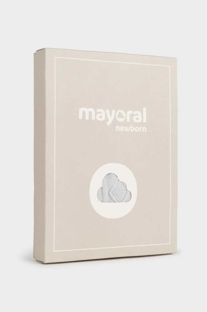 Дитячі бавовняні повзунки Mayoral Newborn Gift box колір сірий фото 4