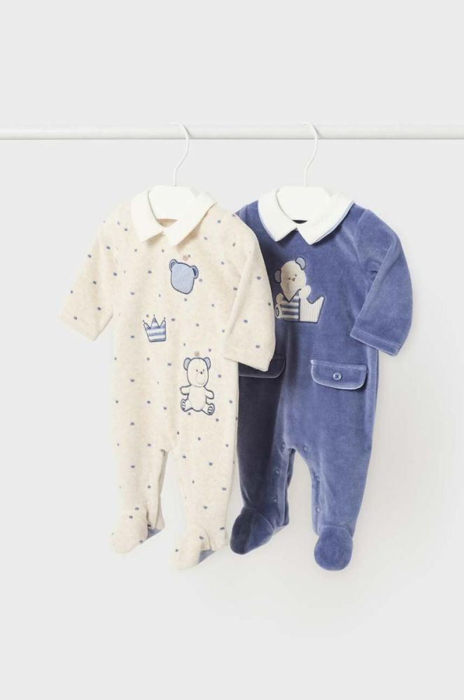 Дитячі повзунки Mayoral Newborn Gift box 2-pack колір темно-синій (3569836) фото 2