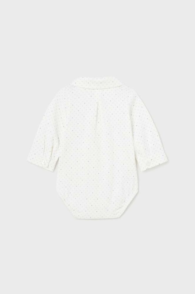 Дитяче бавовняне боді Mayoral Newborn колір білий (3503765) фото 5