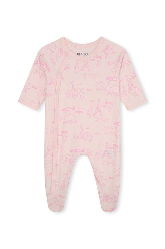 Дитячі бавовняні повзунки Kenzo Kids 2-pack колір рожевий (3458333) фото 4