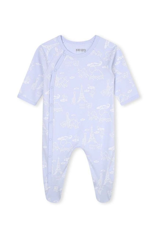 Дитячі бавовняні повзунки Kenzo Kids 2-pack колір блакитний (3458340) фото 4