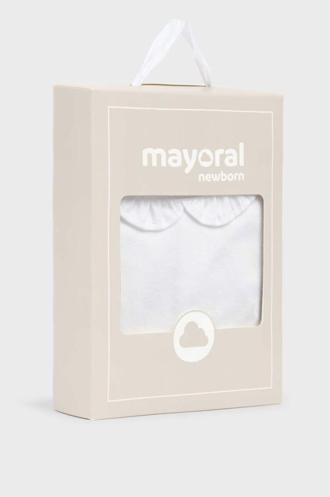 Дитяче бавовняне боді Mayoral Newborn Gift box колір білий (3444594) фото 4