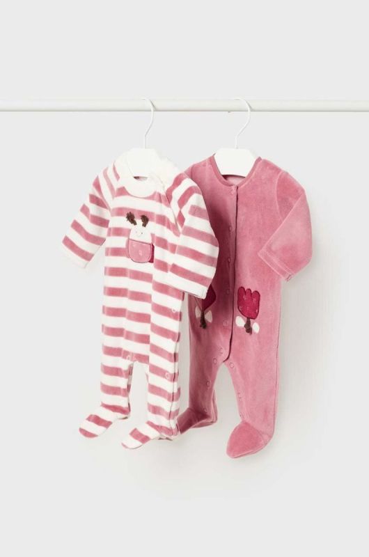 Дитячі повзунки Mayoral Newborn 2-pack колір рожевий (3428145)