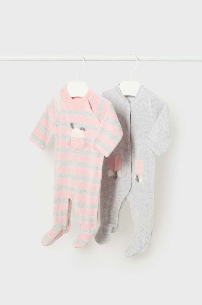 Дитячі повзунки Mayoral Newborn 2-pack колір рожевий (3428159) фото 5