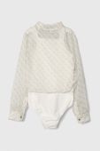 Дитяче боді Guess колір бежевий візерунок