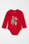 Дитяче бавовняне боді Guess 3-pack колір червоний (3606883)
