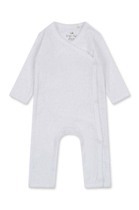 Бавовняний ромпер для немовлят Konges Sl?jd колір білий (3590825)