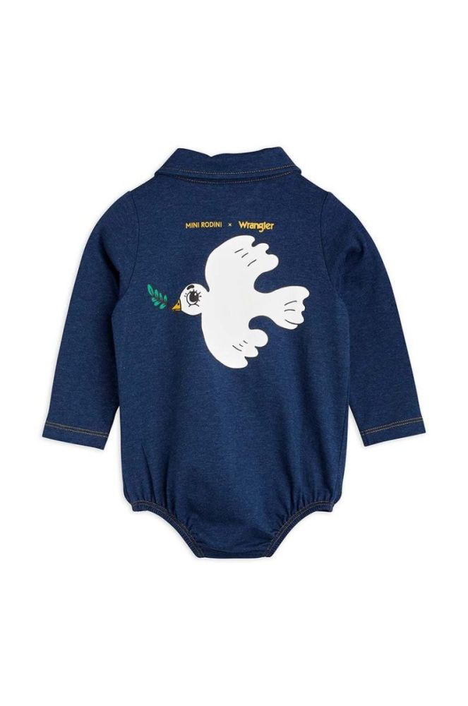 Боді для немовлят Mini Rodini Mini Rodini x Wrangler колір темно-синій фото 6