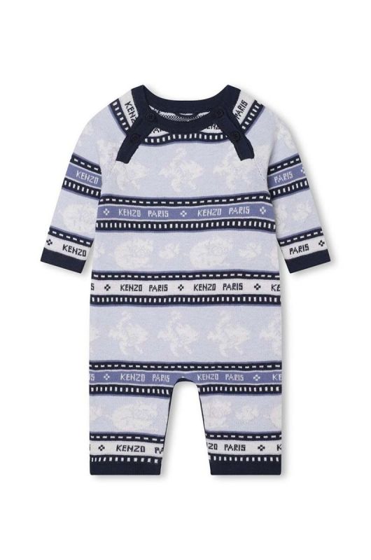 Бавовняний ромпер для немовлят Kenzo Kids колір блакитний (3515021)