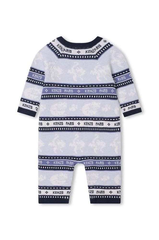 Бавовняний ромпер для немовлят Kenzo Kids колір блакитний (3515021) фото 2