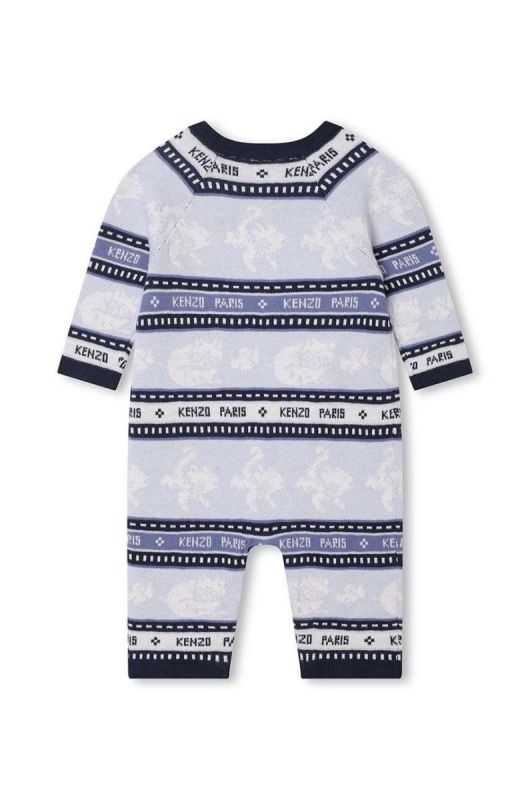 Бавовняний ромпер для немовлят Kenzo Kids колір блакитний (3515021) фото 2