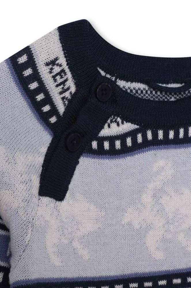Бавовняний ромпер для немовлят Kenzo Kids колір блакитний (3515021) фото 3