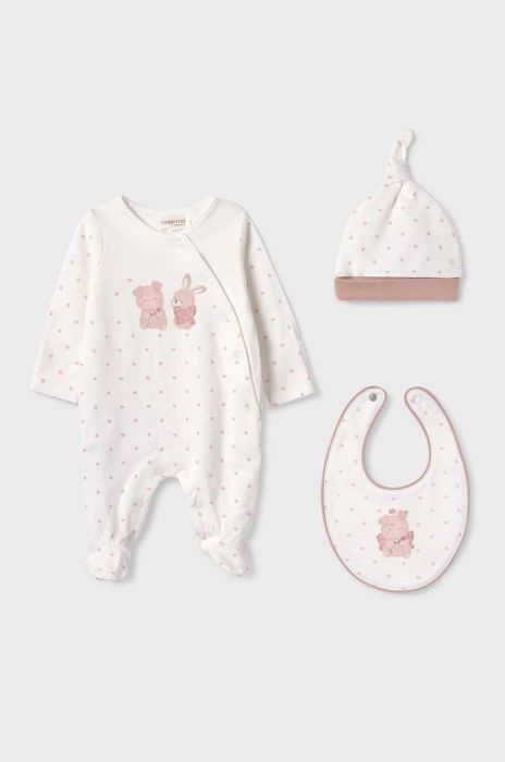 Дитячий бавовняний комплект Mayoral Newborn Gift box колір рожевий (3646439)