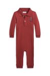 Бавовняний ромпер для немовлят Polo Ralph Lauren колір червоний (3625001)