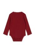 Дитяче бавовняне боді Konges Sl?jd колір бордо (3673749)