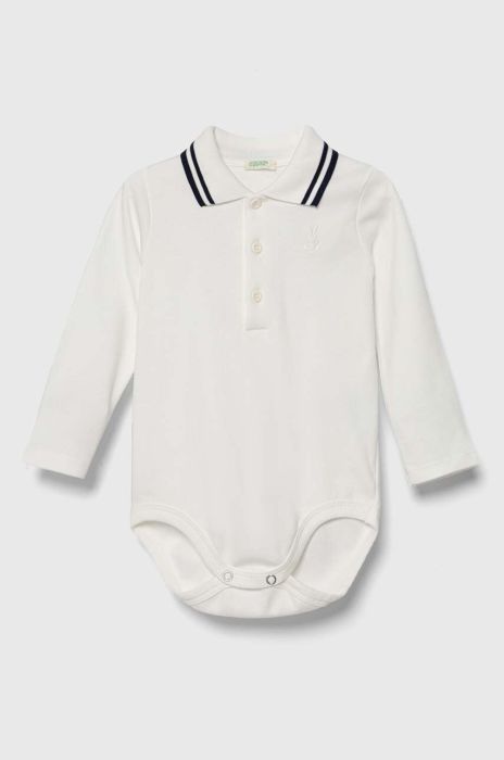 Дитяче бавовняне боді United Colors of Benetton колір білий (3388353)