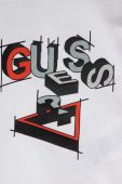 Бавовняний лонгслів для немовлят Guess колір білий з принтом