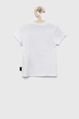 Бавовняна футболка для немовлят Guess колір білий з принтом (3338052)