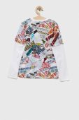 Дитячий бавовняний лонгслів Guess колір білий візерунок (3293801)