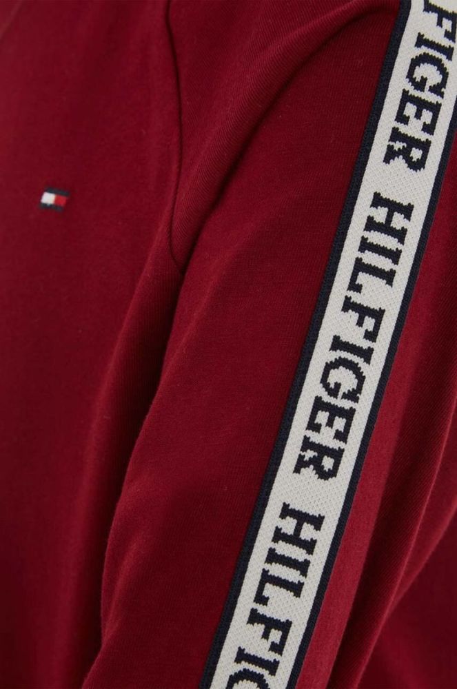 Дитячий бавовняний лонгслів Tommy Hilfiger колір червоний візерунок фото 3