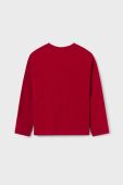 Дитячий бавовняний лонгслів Mayoral колір червоний з принтом (3418975)