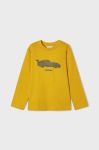 Дитячий бавовняний лонгслів Mayoral колір жовтий з принтом (3407474)