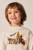 Дитячий бавовняний лонгслів Mayoral колір бежевий з принтом (3407552)