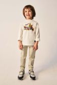 Дитячий бавовняний лонгслів Mayoral колір бежевий з принтом (3407552)