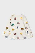 Дитячий бавовняний лонгслів Mayoral колір бежевий візерунок