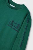 Дитячий бавовняний лонгслів Mayoral колір зелений з принтом (3407806)