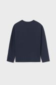 Дитячий бавовняний лонгслів Mayoral колір синій з аплікацією