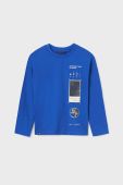 Дитячий бавовняний лонгслів Mayoral з принтом колір блакитний (3408166)