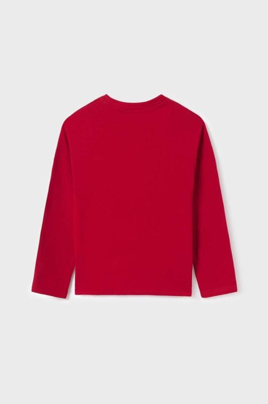 Дитячий бавовняний лонгслів Mayoral колір червоний з принтом (3437240) фото 2