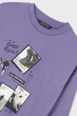 Дитячий бавовняний лонгслів Mayoral колір фіолетовий з принтом (3414158)