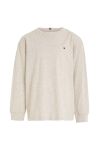 Дитячий бавовняний лонгслів Tommy Hilfiger колір бежевий однотонний (3506727)