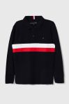 Дитячий лонгслів Tommy Hilfiger колір синій візерунок (3541079)