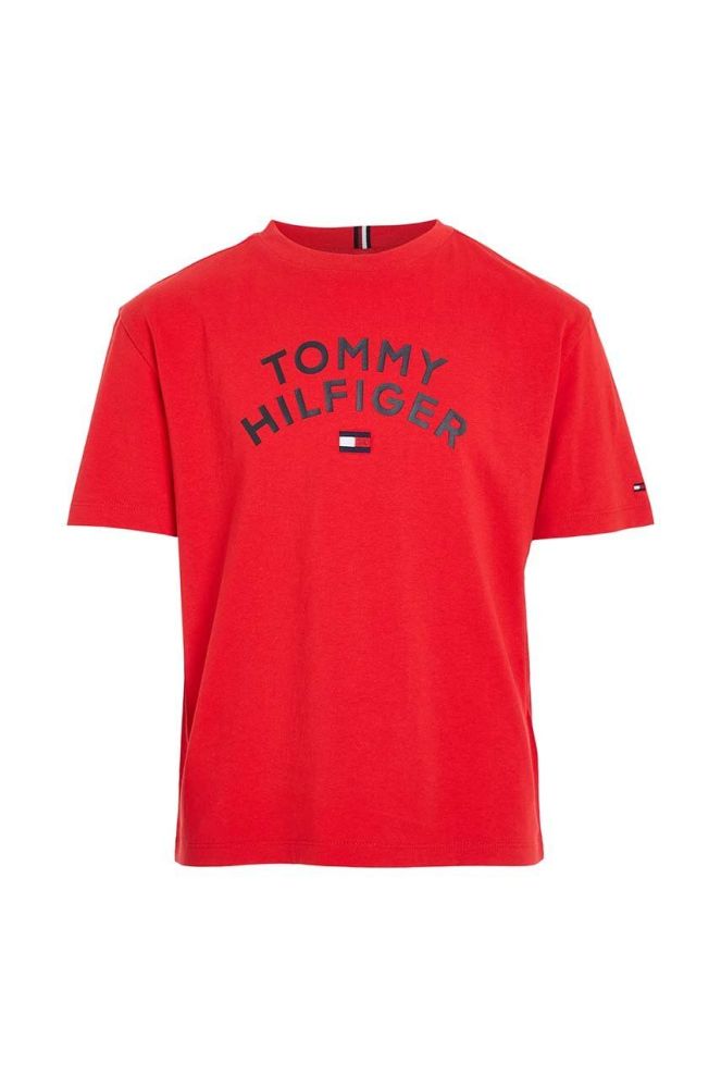 Дитяча бавовняна футболка Tommy Hilfiger колір червоний з принтом (3527629)