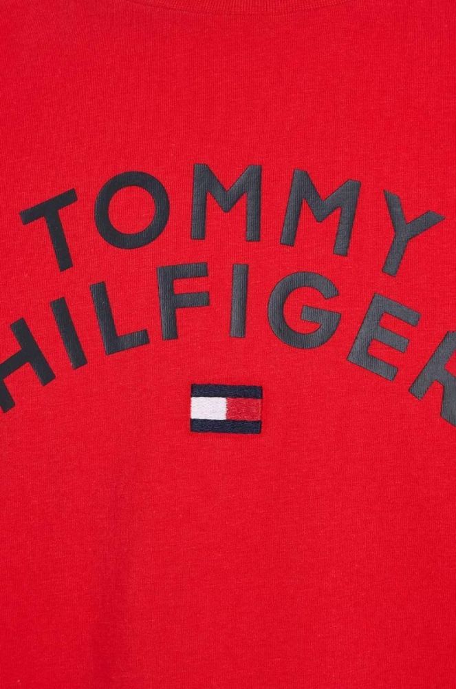 Дитяча бавовняна футболка Tommy Hilfiger колір червоний з принтом (3527629) фото 3