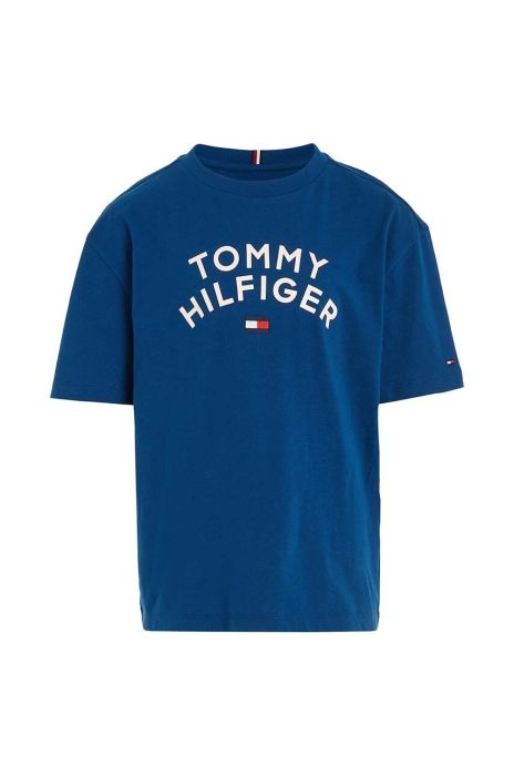 Дитяча бавовняна футболка Tommy Hilfiger з принтом колір блакитний (3527647)