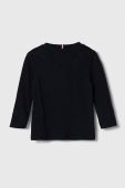 Дитячий бавовняний лонгслів Tommy Hilfiger колір чорний однотонний (3500132)