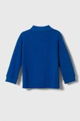 Дитячий бавовняний лонгслів United Colors of Benetton однотонний колір блакитний (3419313)