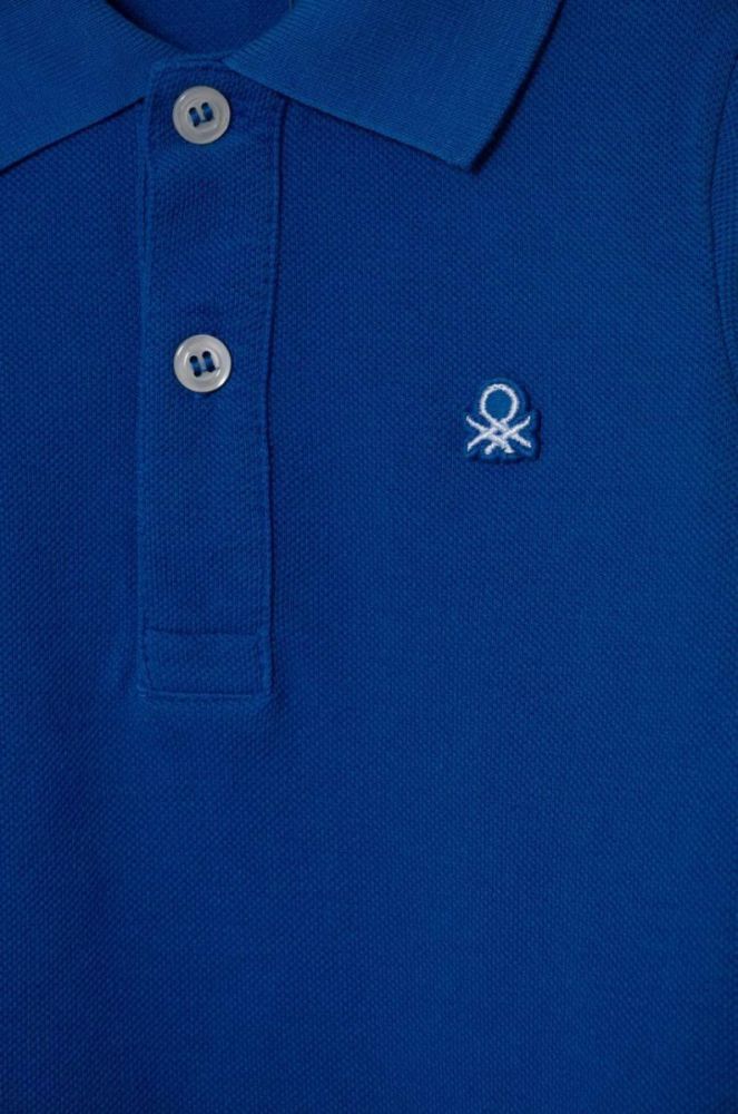 Дитячий бавовняний лонгслів United Colors of Benetton однотонний колір блакитний (3419313) фото 3