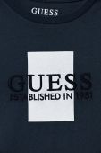 Дитячий бавовняний лонгслів Guess з принтом колір блакитний (3559460)